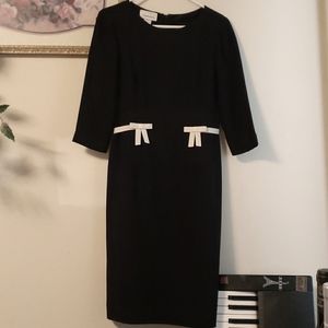 Black dress with cream colored bows